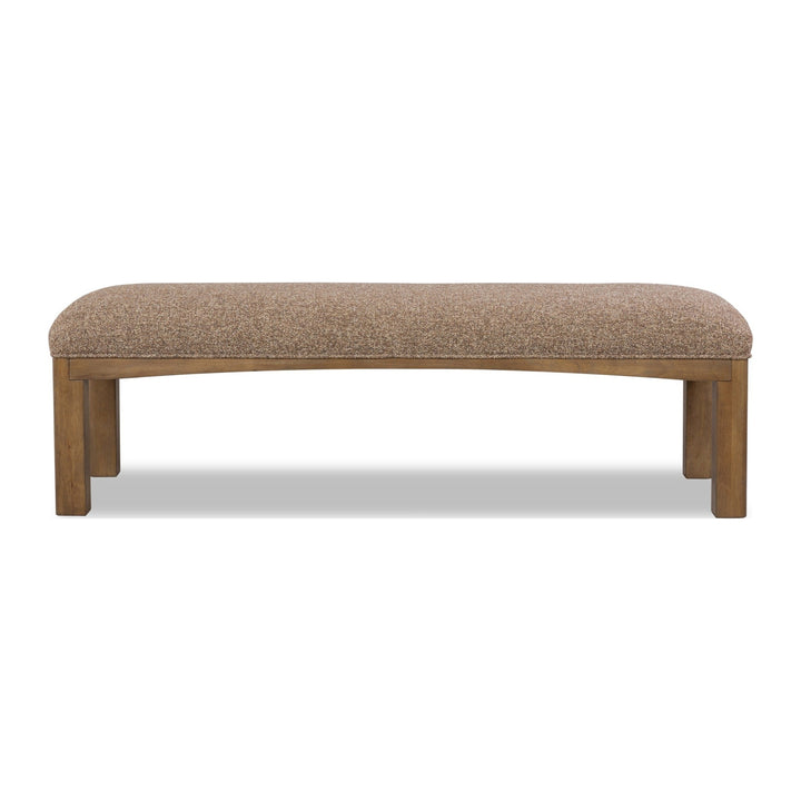 Arden Upholstered Dining Bench by Modus in Tavern Brown — product view on a white background