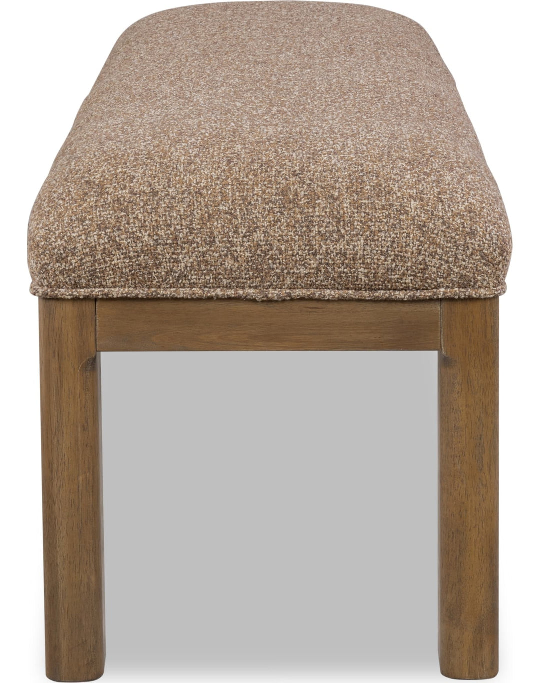 Arden Upholstered Dining Bench in Tavern Brown — product view on a white background