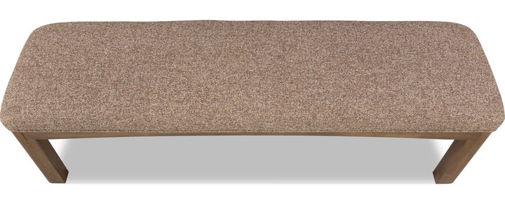 Arden Upholstered Dining Bench in Tavern Brown — product view on a white background