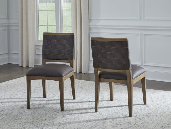 Arden Woven Side Chair in Tavern Brown — lifestyle photo