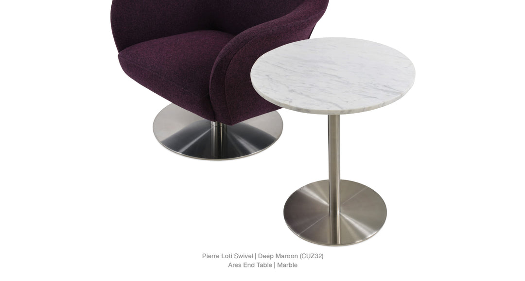 Ares End Table White Marble Soho Concept
