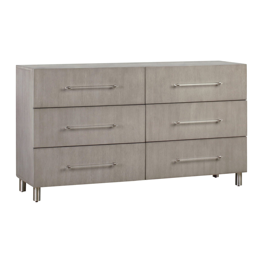Argento Six Drawer Dresser by Modus in Misty Grey — on a white background