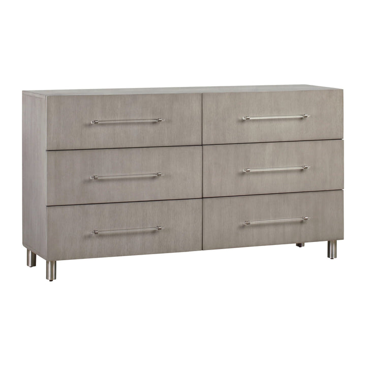 Argento Six Drawer Dresser by Modus in Misty Grey — on a white background