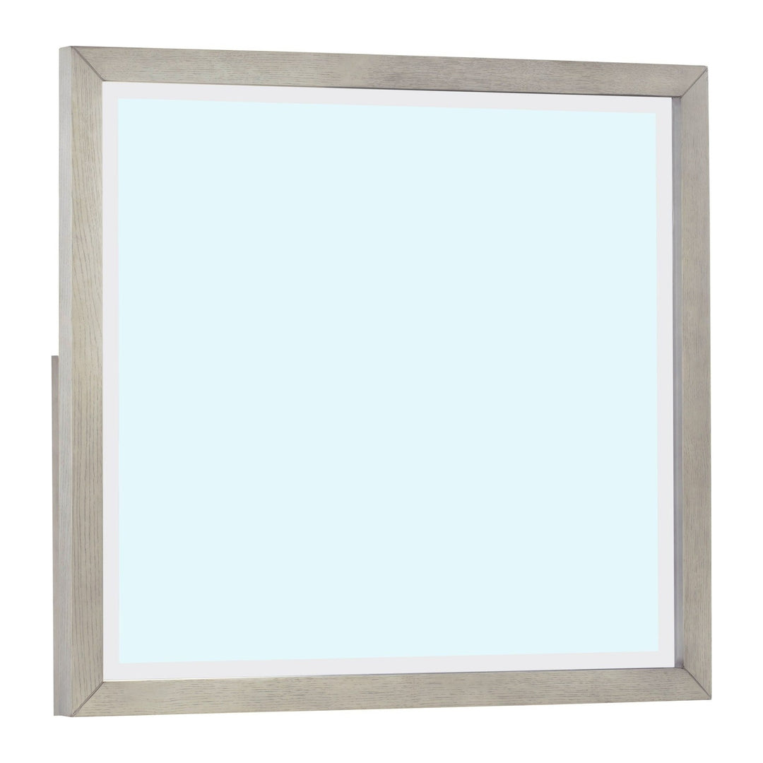 Argento Wall or Dresser Mirror by Modus in Misty Grey — on a white background