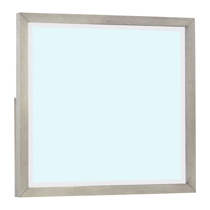 Argento Wall or Dresser Mirror by Modus in Misty Grey — on a white background