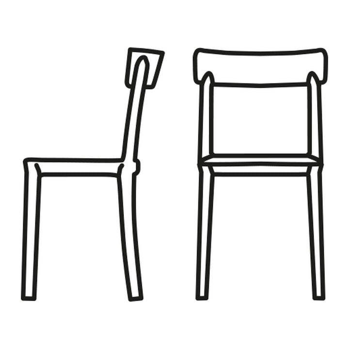 Argo Dining Chair by Connubia line drawing