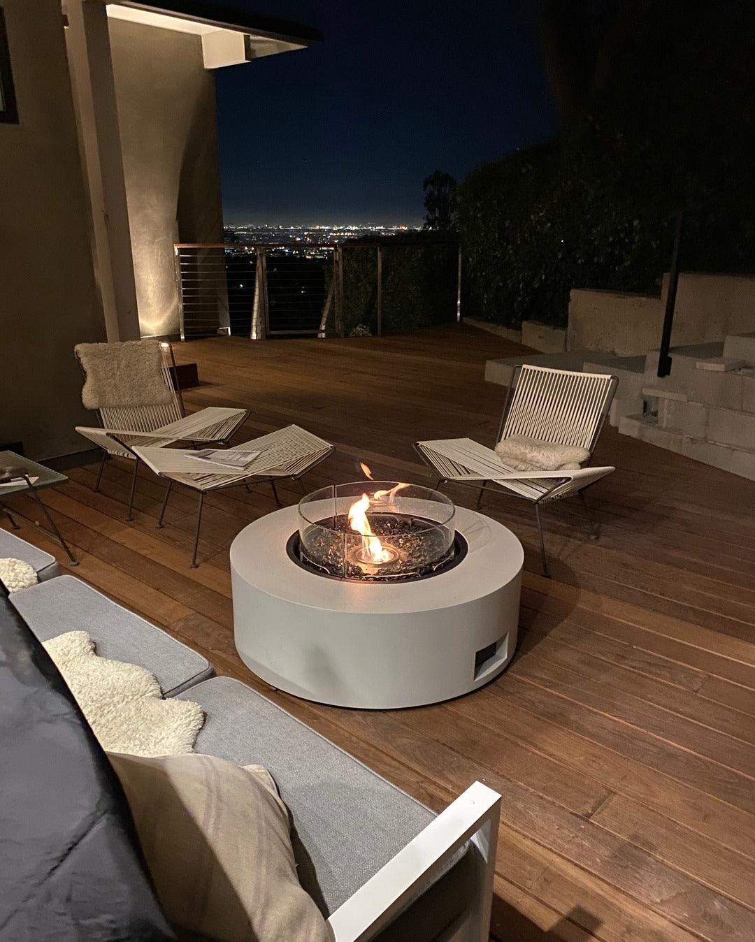 EcoSmart エコスマートファイヤー「Ark 40」　BONE ホワイト ARK 40 FIRE PIT TABLE by Eco Smart Fire – Modern Studio