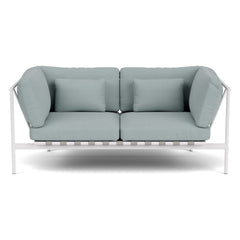 Around Deep Seating Double Module by Barlow Tyrie – Aluminium Arms / Arctic White, white background