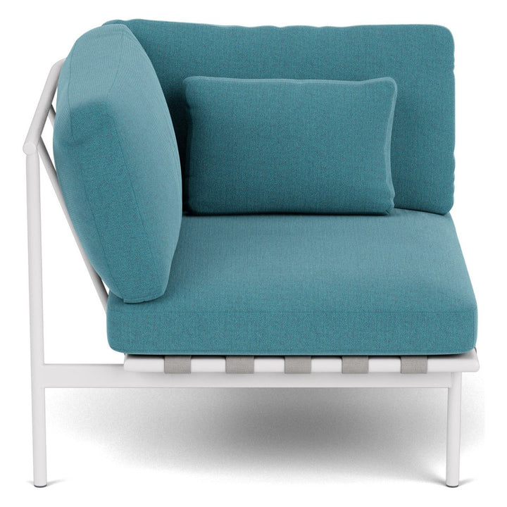 Around Deep Seating Single Module by Barlow Tyrie – Aluminium Left Arm / Arctic White, white background