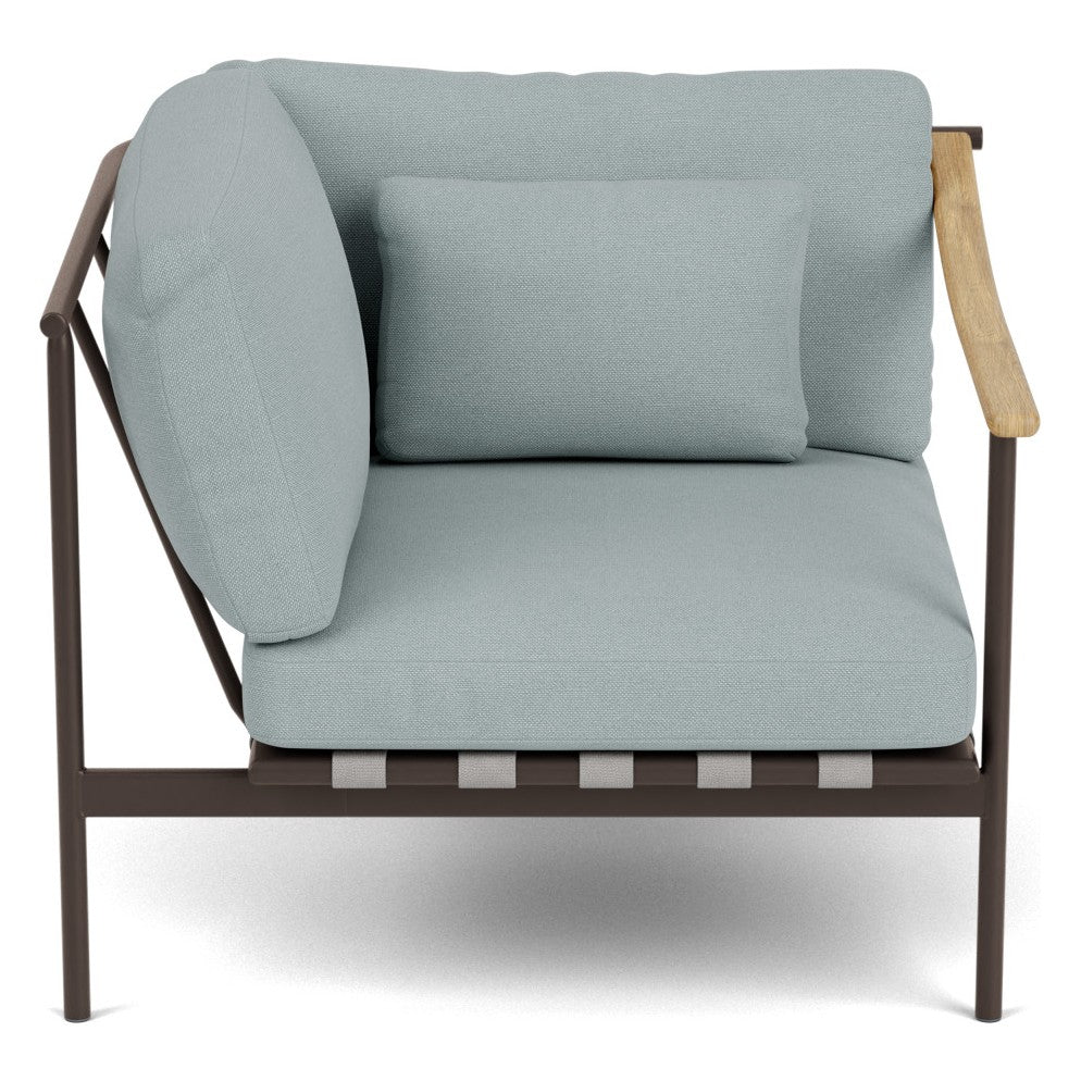 Around Deep Seating Single Module by Barlow Tyrie – Single Aluminium Left Arm / Teak Right Arm / Forge Grey