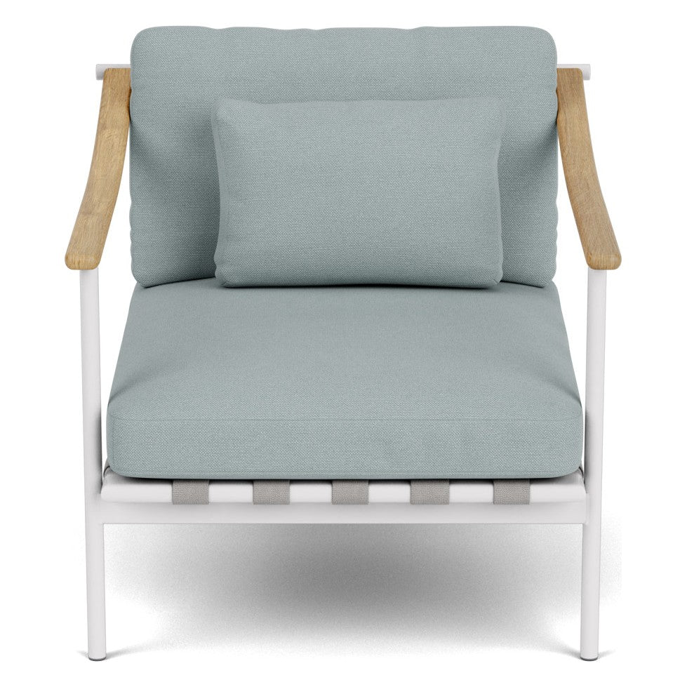 Around Deep Seating Single Module by Barlow Tyrie – Single Teak Arms / Arctic White