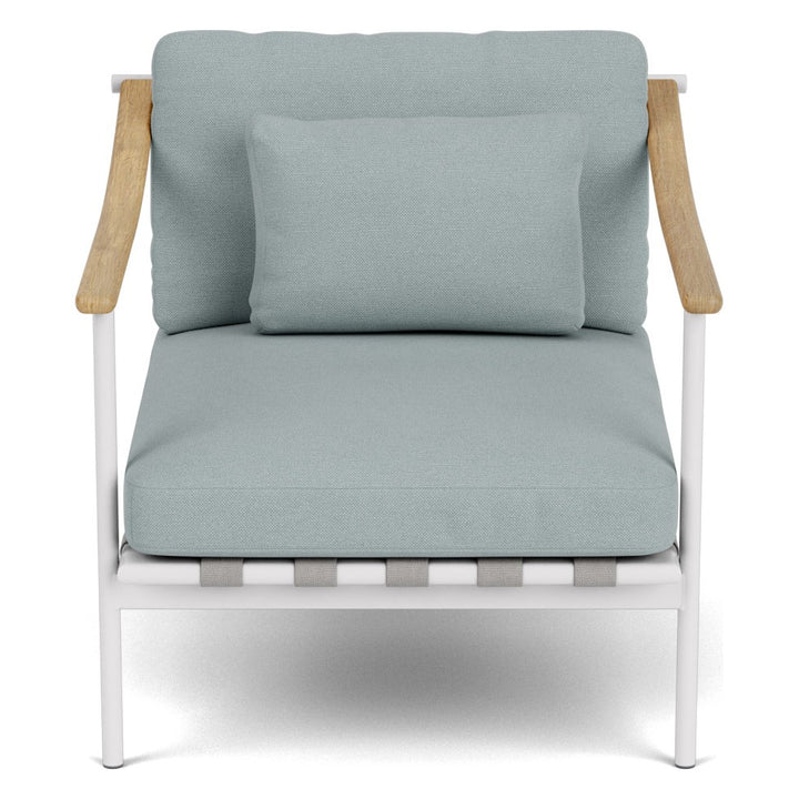 Around Deep Seating Single Module by Barlow Tyrie – Single Teak Arms / Arctic White