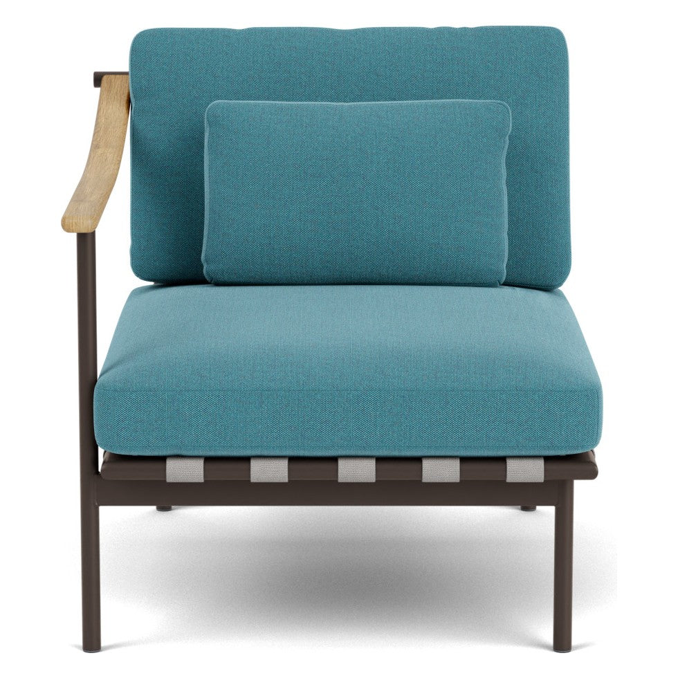 Around Deep Seating Single Module by Barlow Tyrie – Teak Left Arm / Forge Grey