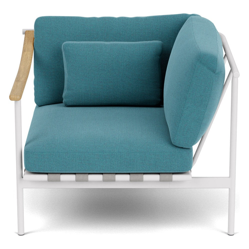 Around Deep Seating Single Module by Barlow Tyrie – Teak Left Arm / Aluminium Right Arm / Arctic White