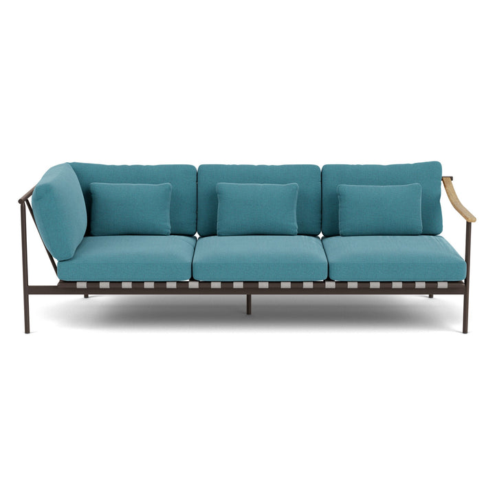 Around Deep Seating Triple Module by Barlow Tyrie – Aluminium Left Arm / Teak Right Arm / Forge Grey