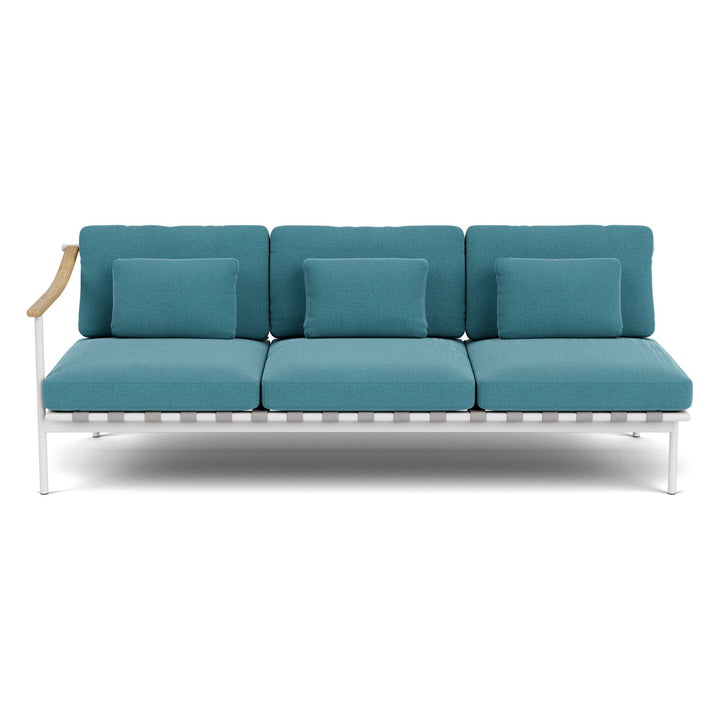 Around Deep Seating Triple Module by Barlow Tyrie – Teak Left Arm / Arctic White