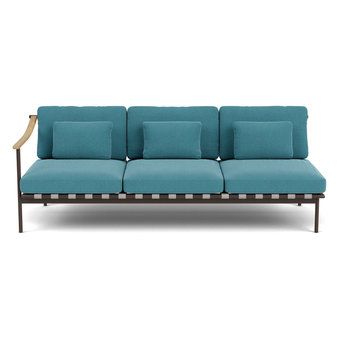 Around Deep Seating Triple Module by Barlow Tyrie – Teak Left Arm / Forge Grey