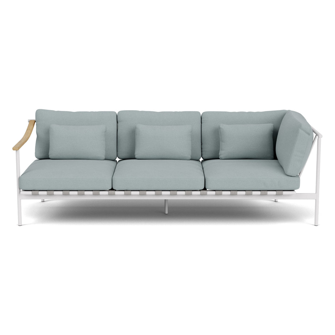 Around Deep Seating Triple Module by Barlow Tyrie – Teak Left Arm / Aluminium Right Arm / Arctic White