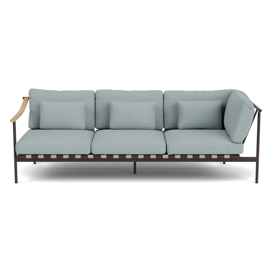 Around Deep Seating Triple Module by Barlow Tyrie – Teak Left Arm / Aluminium Right Arm / Forge Grey