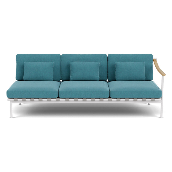 Around Deep Seating Triple Module by Barlow Tyrie – Teak Right Arm / Arctic White