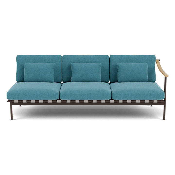 Around Deep Seating Triple Module by Barlow Tyrie – Teak Right Arm / Forge Grey