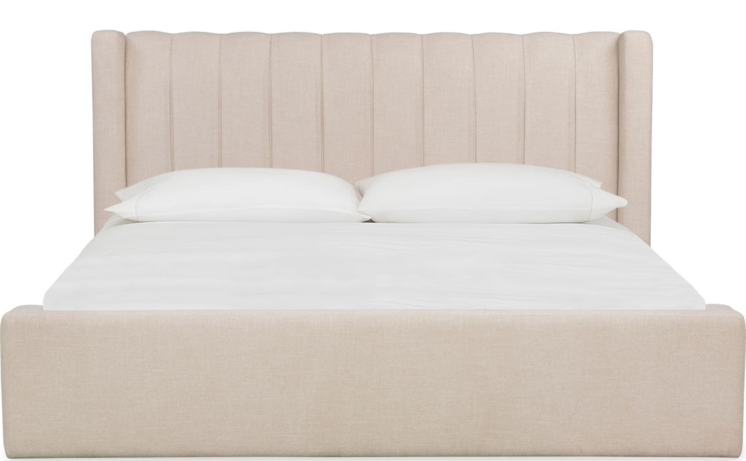Arroyo Upholstered Bed in Cashew — white background, front view