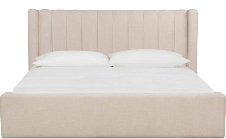 Arroyo Upholstered Bed in Cashew — white background, front view