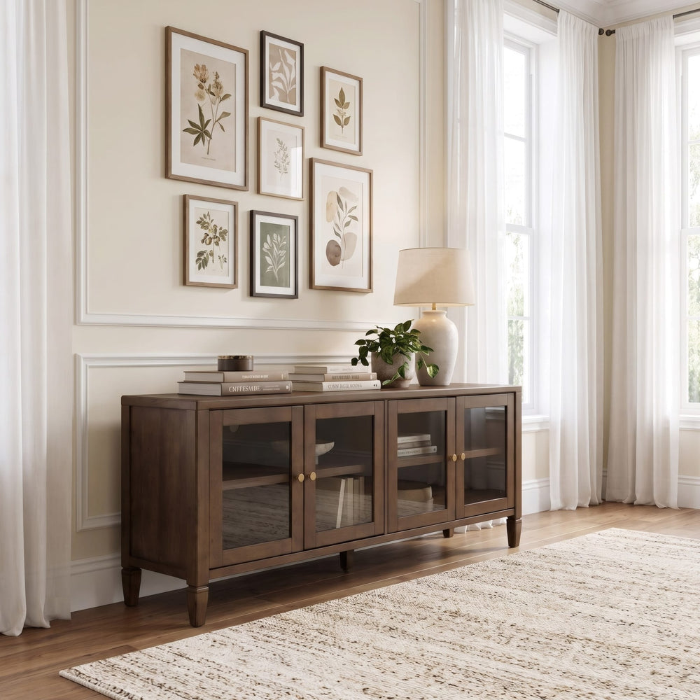 Ascott 64" Media Console in Pecan Pie — lifestyle photo