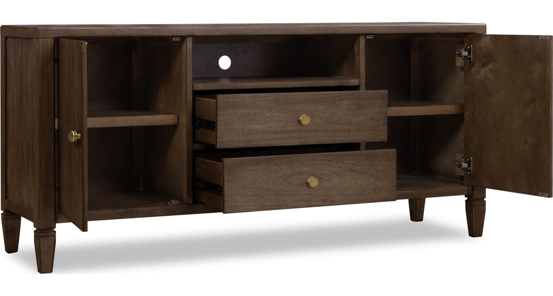 Ascott 64" Media Console in Pecan Pie — product view on a white background