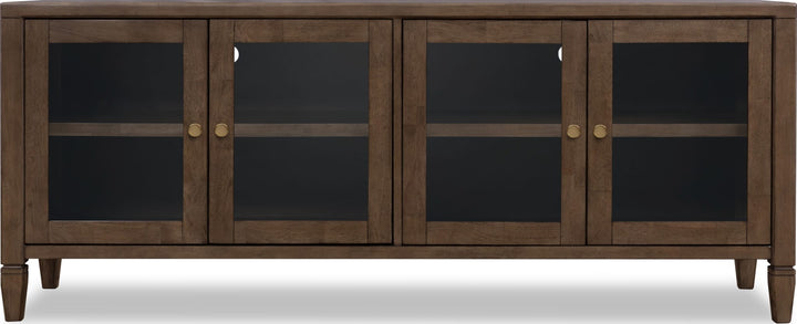 Ascott 74" Media Console in Pecan Pie — lifestyle photo