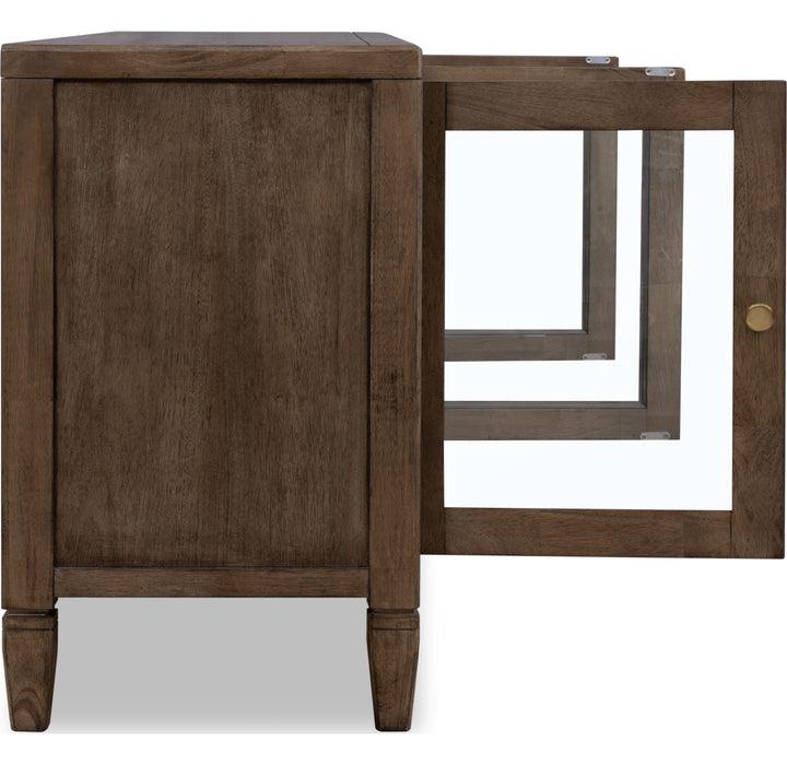 Ascott 74" Media Console in Pecan Pie — product view on a white background