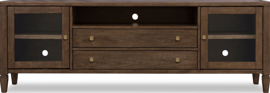Ascott 84" Media Console in Pecan Pie — lifestyle photo