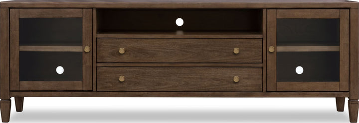 Ascott 84" Media Console in Pecan Pie — lifestyle photo