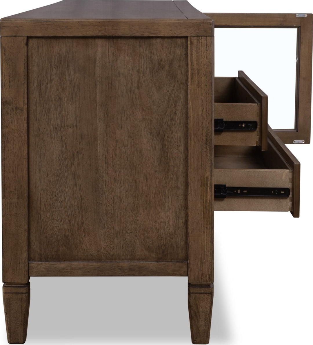 Ascott 84" Media Console in Pecan Pie — lifestyle photo