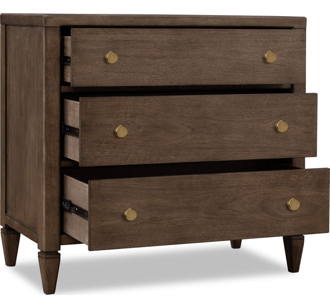 Ascott Bachelor Chest in Pecan Pie — with drawers open