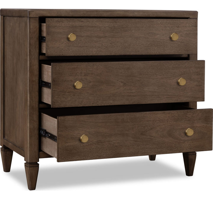 Ascott Bachelor Chest in Pecan Pie — with drawers open