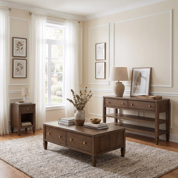 Ascott Chairside Table in Pecan Pie — lifestyle photo