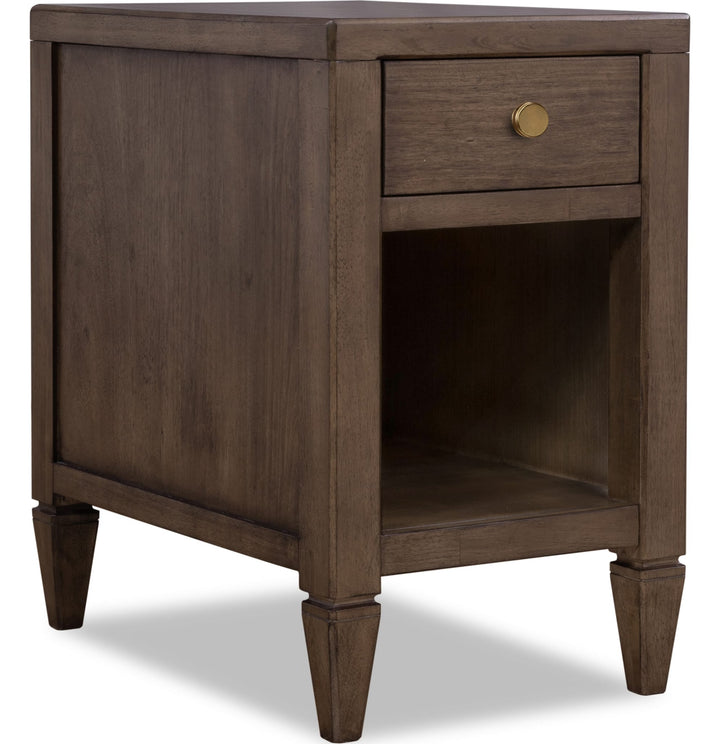 Ascott Chairside Table in Pecan Pie — product view on a white background