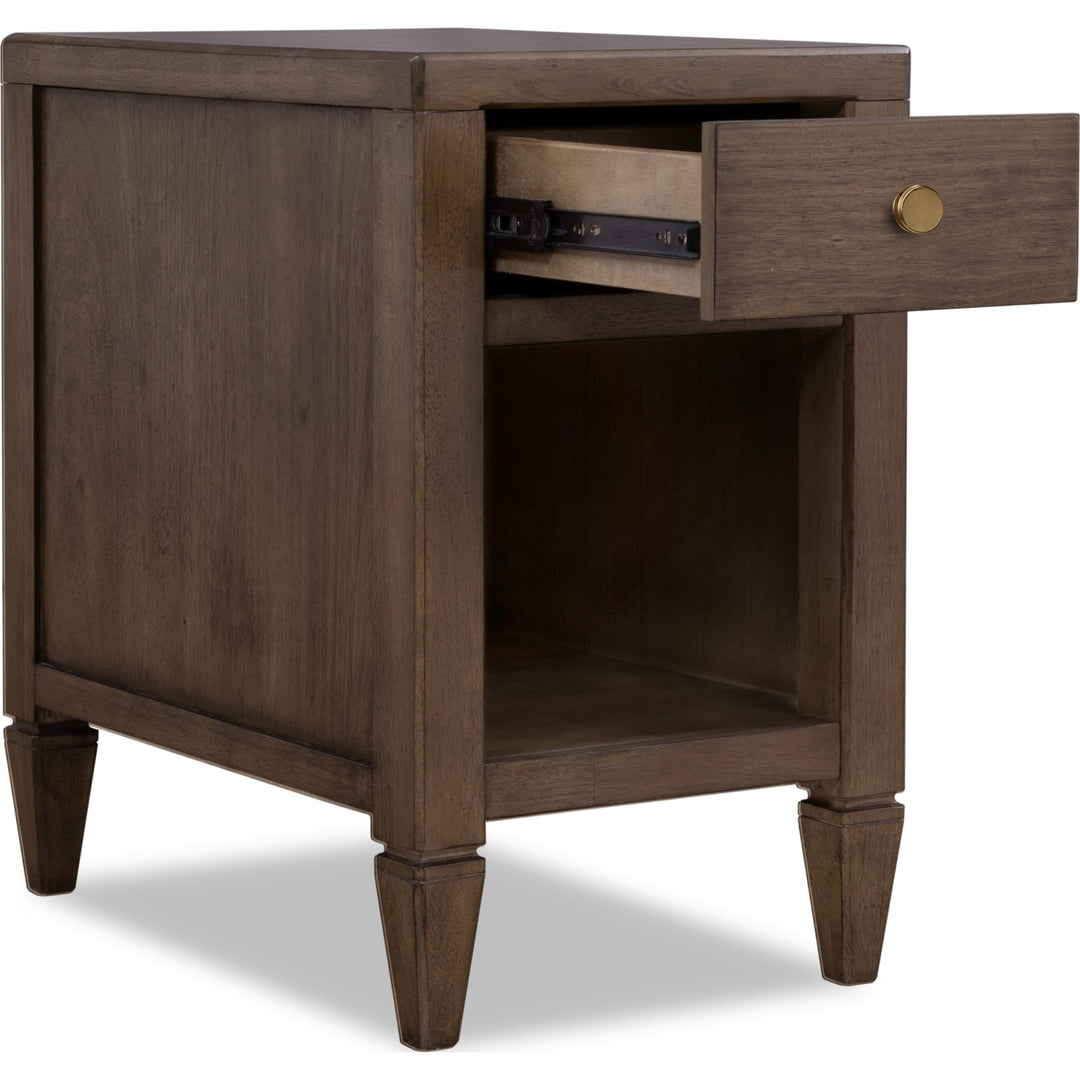 Ascott Chairside Table in Pecan Pie — product view on a white background