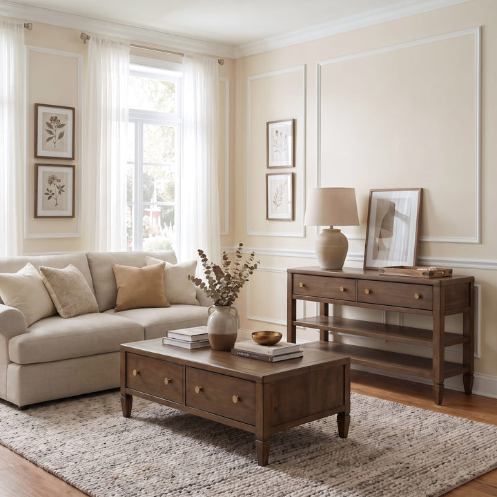 Ascott Console Table in Pecan Pie — lifestyle photo