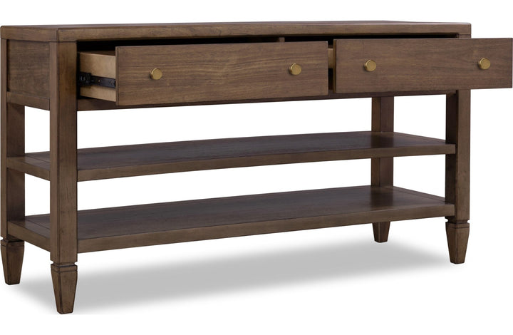 Ascott Console Table in Pecan Pie — product view on a white background