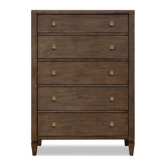 Ascott Five Drawer Chest by Modus in Pecan Pie — on a white background