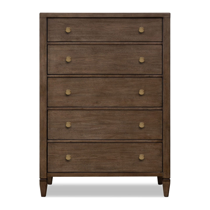 Ascott Five Drawer Chest by Modus in Pecan Pie — on a white background