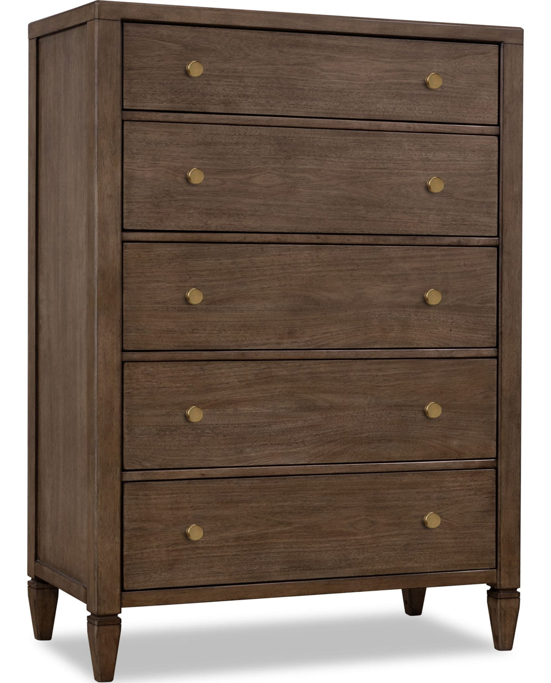 Ascott Five Drawer Chest in Pecan Pie — on a white background