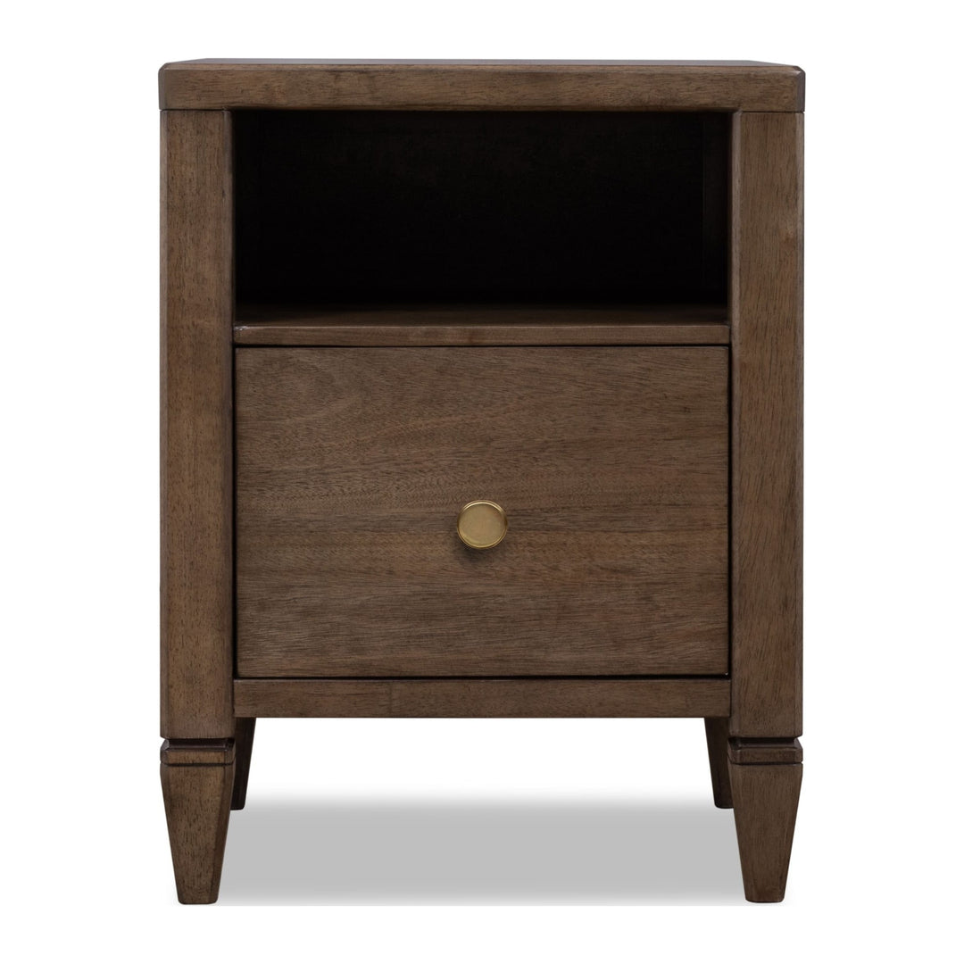 Ascott One Drawer Nightstand by Modus in Pecan Pie — on a white background