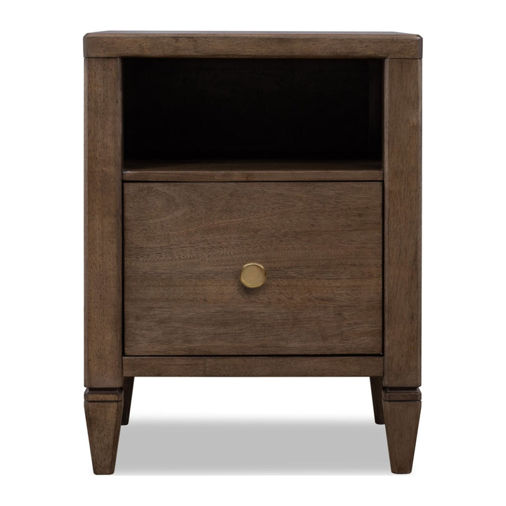 Ascott One Drawer Nightstand by Modus in Pecan Pie — on a white background