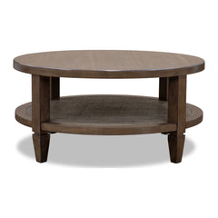 Ascott Round Coffee Table by Modus in Pecan Pie — product view on a white background
