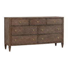 Ascott Seven Drawer Dresser by Modus in Pecan Pie — on a white background