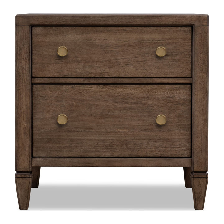 Ascott Two Drawer Nightstand by Modus in Pecan Pie — on a white background