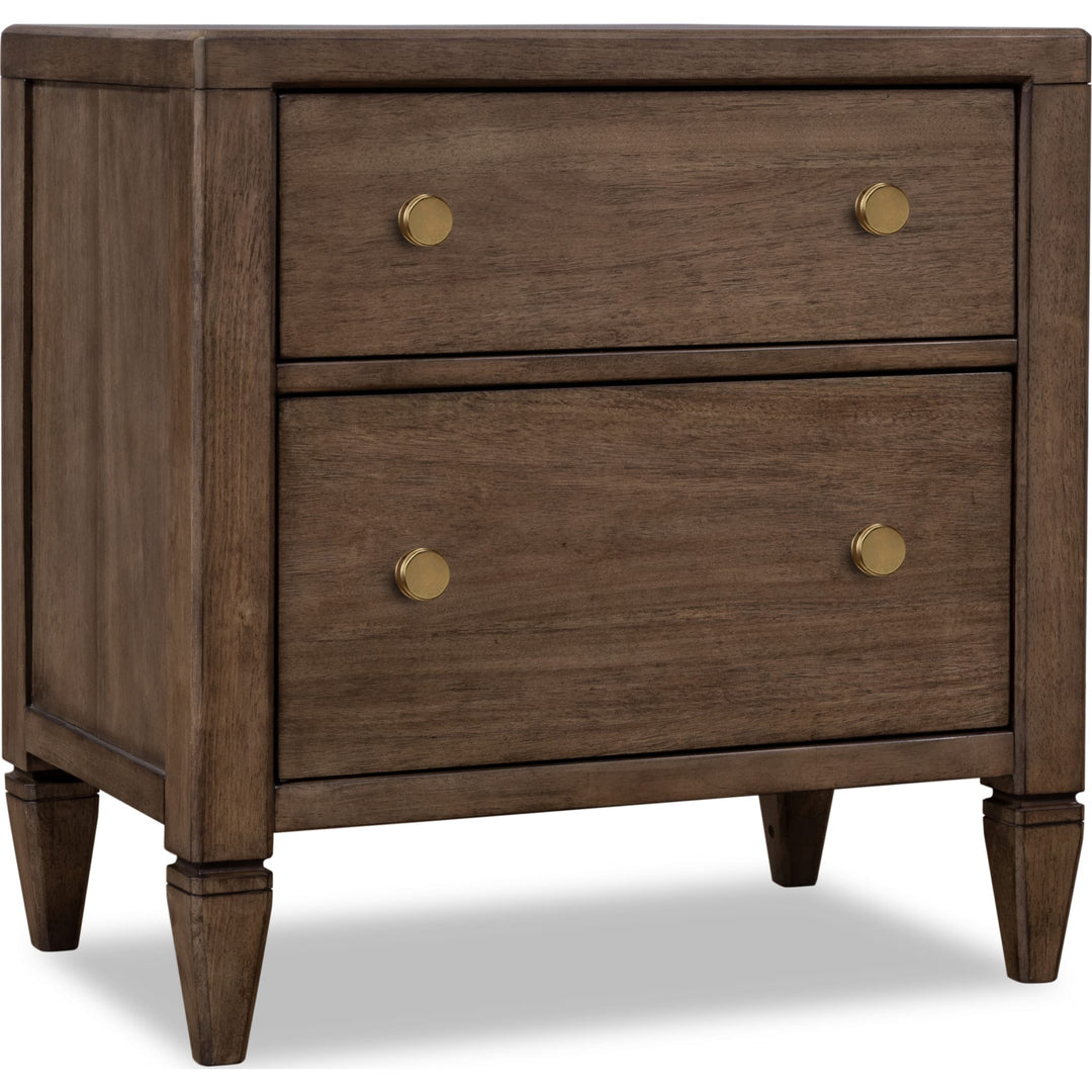 Ascott Two Drawer Nightstand in Pecan Pie — on a white background